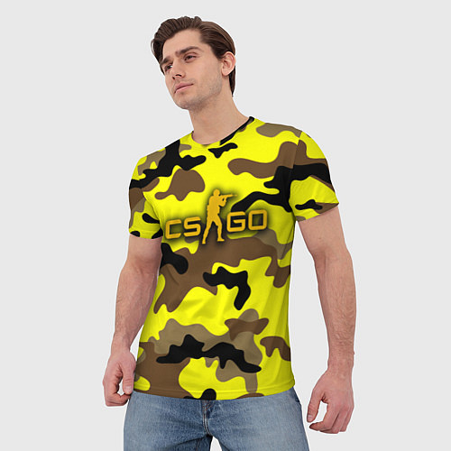 Мужская футболка Counter-Strike Камуфляж Жёлто-Коричневый / 3D-принт – фото 3