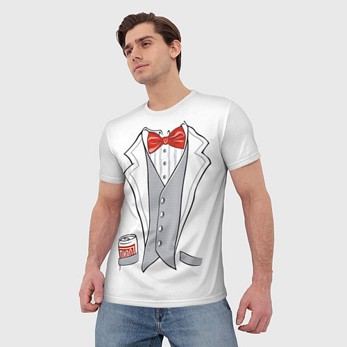 Мужская футболка Костюм Жениха Свадьба / 3D-принт – фото 3