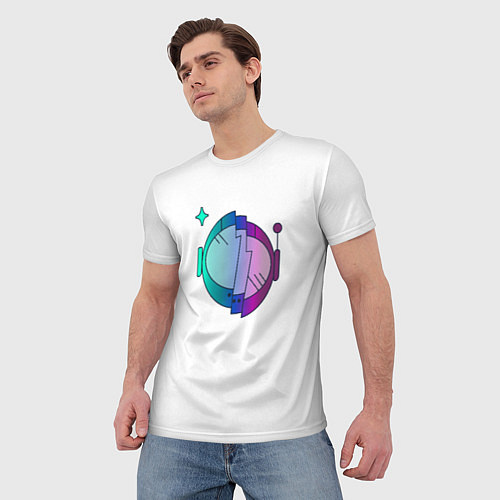 Мужская футболка Шлем космонавта / 3D-принт – фото 3