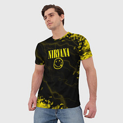 Футболка мужская Nirvana молнии, цвет: 3D-принт — фото 2