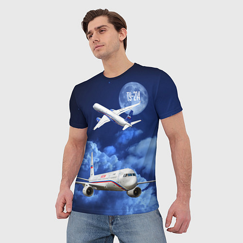Мужская футболка Пассажирский самолет Ту-214 / 3D-принт – фото 3