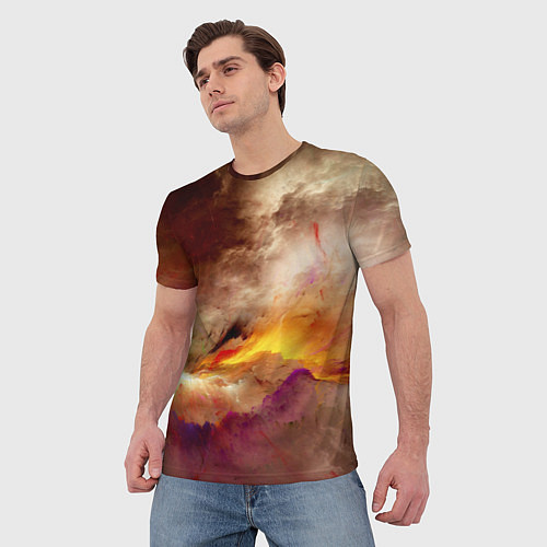 Мужская футболка Красочная пасмурность / 3D-принт – фото 3