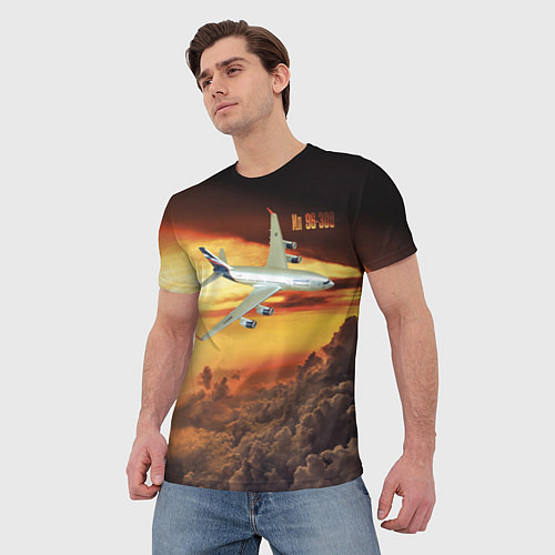 Мужская футболка Гражданский самолет Ил 96-300 / 3D-принт – фото 3