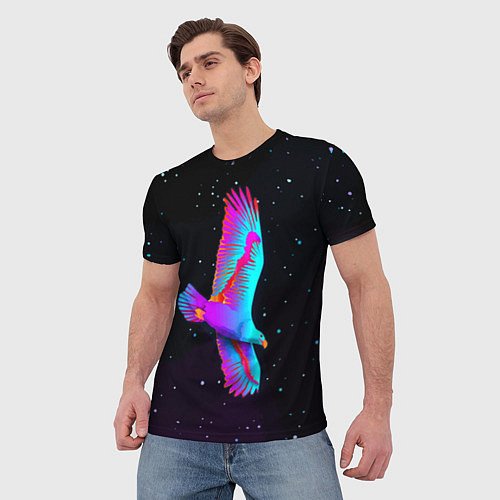 Мужская футболка Eagle Space Neon / 3D-принт – фото 3