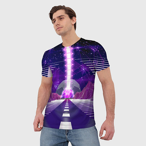 Мужская футболка Vaporwave Neon Space / 3D-принт – фото 3