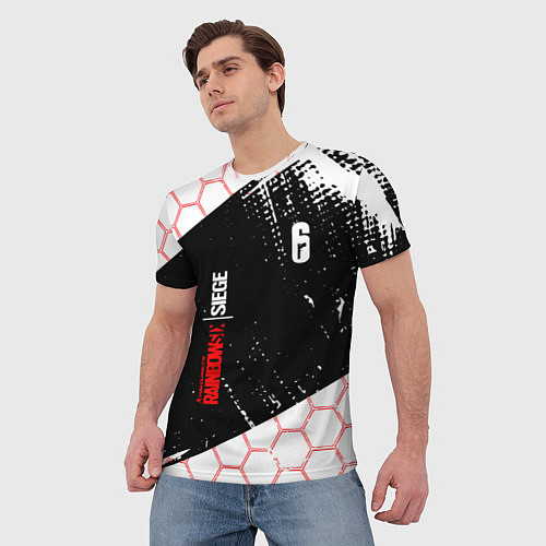 Мужская футболка RAINBOW SIX SIEGE 6 соты / 3D-принт – фото 3