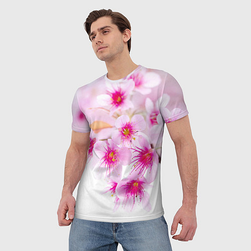 Мужская футболка Цвет сакуры / 3D-принт – фото 3