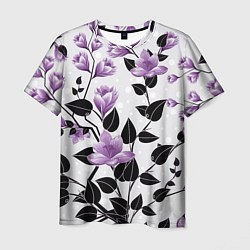 Футболка мужская Распустившиеся фиолетовые цветы, цвет: 3D-принт