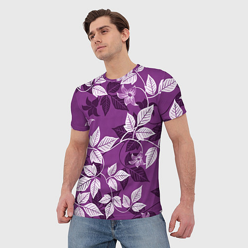 Мужская футболка Фиолетовый вьюнок / 3D-принт – фото 3