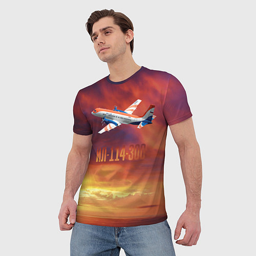 Мужская футболка Пассажирский самолет Ил-114-300 / 3D-принт – фото 3