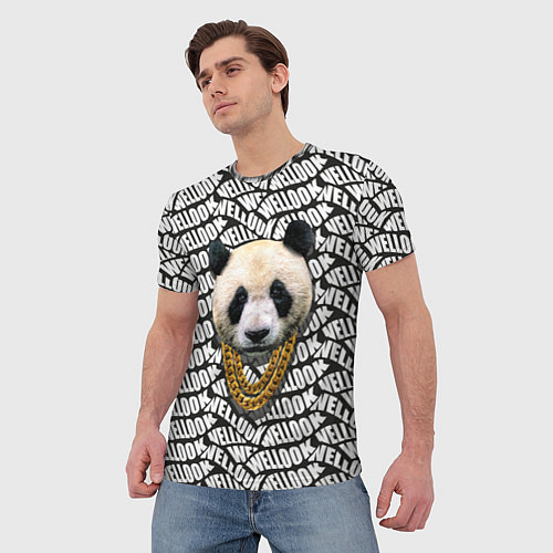 Мужская футболка Panda Look / 3D-принт – фото 3