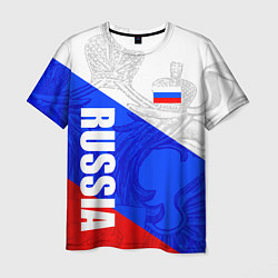 Футболка мужская RUSSIA - SPORTWEAR - ТРИКОЛОР, цвет: 3D-принт