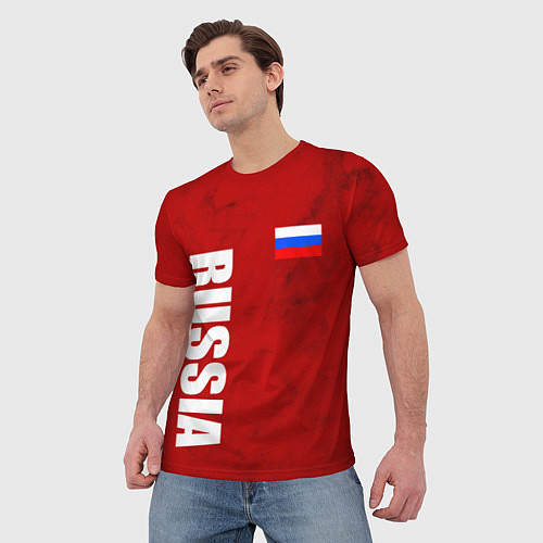 Мужская футболка RUSSIA - RED EDITION - SPORTWEAR / 3D-принт – фото 3