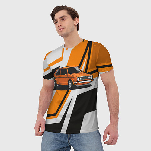 Мужская футболка Оранжевая классика авто / 3D-принт – фото 3