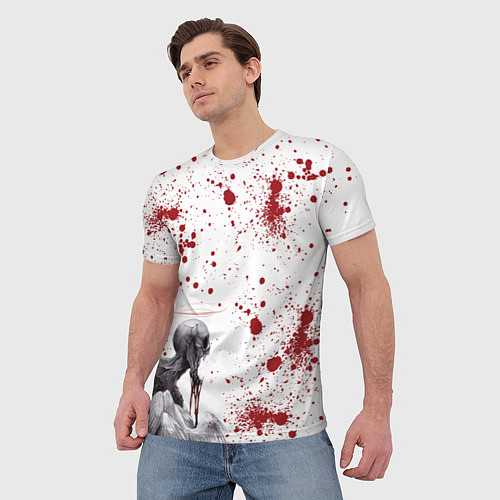 Мужская футболка Смерти подобно - кричит и кровь изо рта / 3D-принт – фото 3