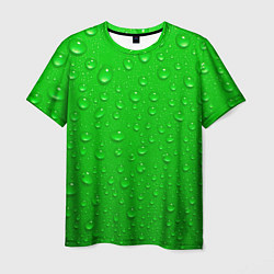 Футболка мужская Зеленый фон с росой, цвет: 3D-принт