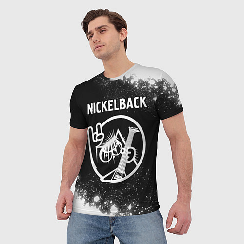Мужская футболка Nickelback КОТ Брызги / 3D-принт – фото 3