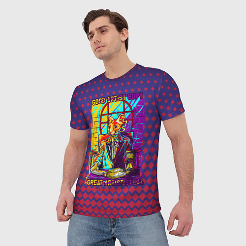 Мужская футболка Кот - сфинкс Крестный отец / 3D-принт – фото 3