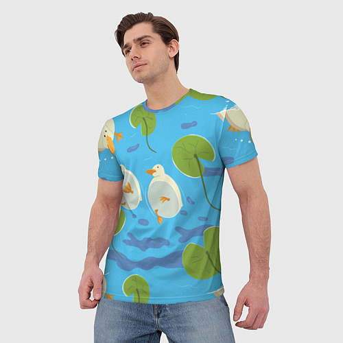 Мужская футболка Утки под водой / 3D-принт – фото 3