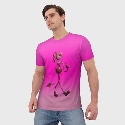 Мужская футболка POPPY PLAYTIME МАМА ДЛИННЫЕ НОГИ / 3D-принт – фото 3