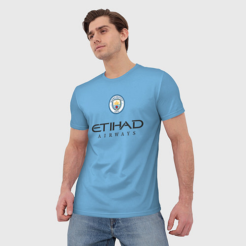 Мужская футболка De Bruyne Де Брёйне Manchester City домашняя форма / 3D-принт – фото 3