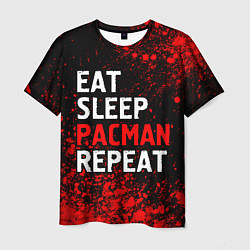 Футболка мужская Eat Sleep Pacman Repeat Арт, цвет: 3D-принт