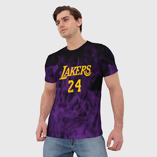 Мужская футболка Lakers 24 фиолетовое пламя / 3D-принт – фото 3