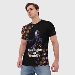 Футболка мужская Five Nights at Freddys Луна паттерн, цвет: 3D-принт — фото 2