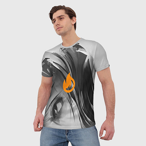 Мужская футболка Click on fire / 3D-принт – фото 3