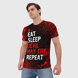Футболка мужская Eat Sleep Devil May Cry Repeat Арт, цвет: 3D-принт — фото 2