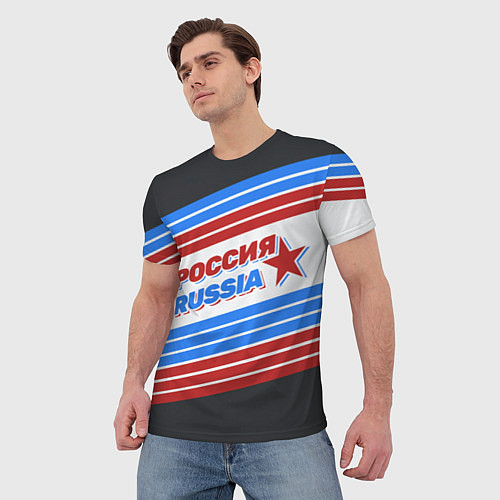 Мужская футболка Россия - Russia / 3D-принт – фото 3