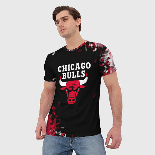 Мужская футболка Чикаго Буллз Chicago Bulls Огонь / 3D-принт – фото 3