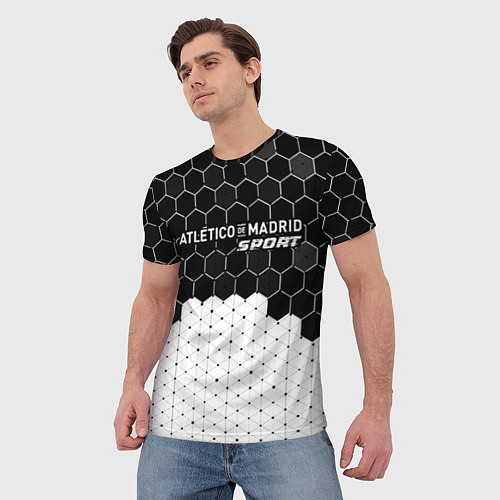 Мужская футболка АТЛЕТИКО Sport Соты / 3D-принт – фото 3