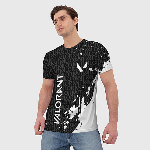 Мужская футболка Valorant - Паттерн надписи / 3D-принт – фото 3