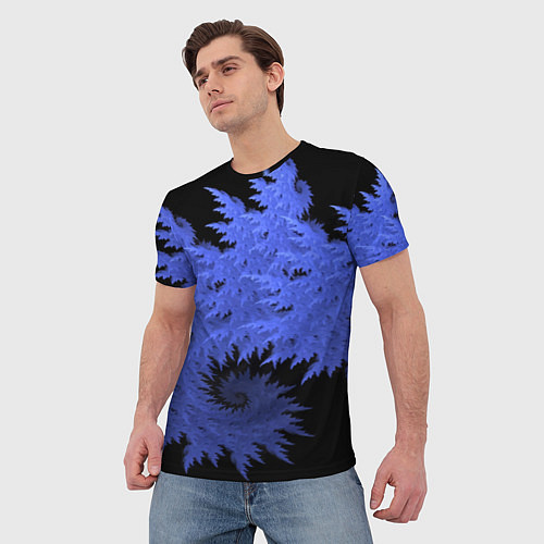 Мужская футболка Абстрактный морозный узор Abstract frost pattern / 3D-принт – фото 3