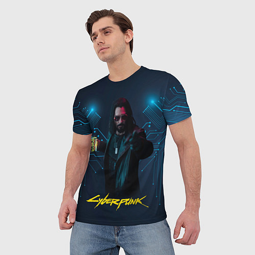 Мужская футболка Johnny Cyberpunk2077 / 3D-принт – фото 3