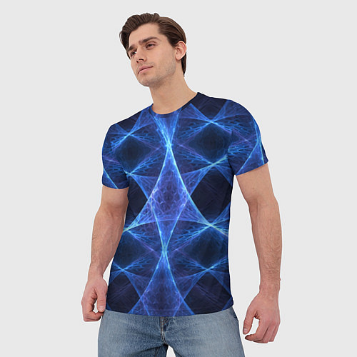 Мужская футболка Объёмный геометрический паттерн Volumetric geometr / 3D-принт – фото 3