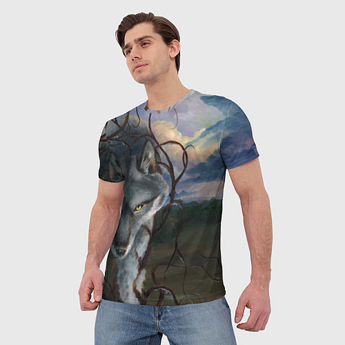 Мужская футболка IN COLD wolf without logo / 3D-принт – фото 3