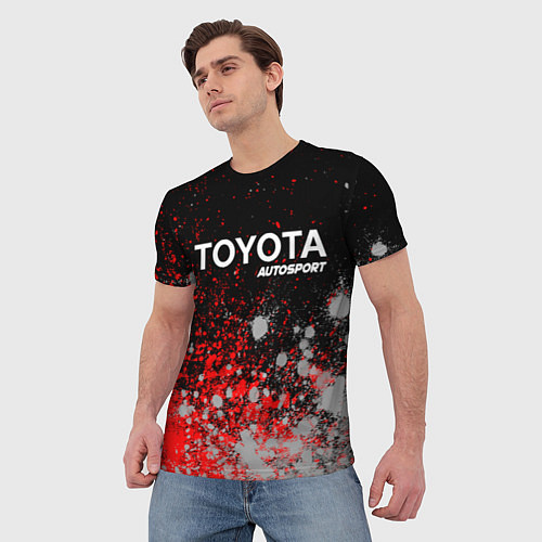 Мужская футболка ТОЙОТА Autosport Краска / 3D-принт – фото 3