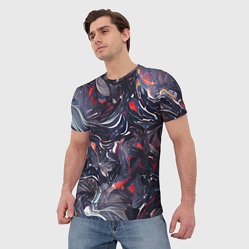 Мужская футболка Мрамор темный / 3D-принт – фото 3