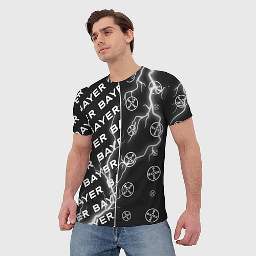 Мужская футболка BAYER - Молнии Паттерны / 3D-принт – фото 3