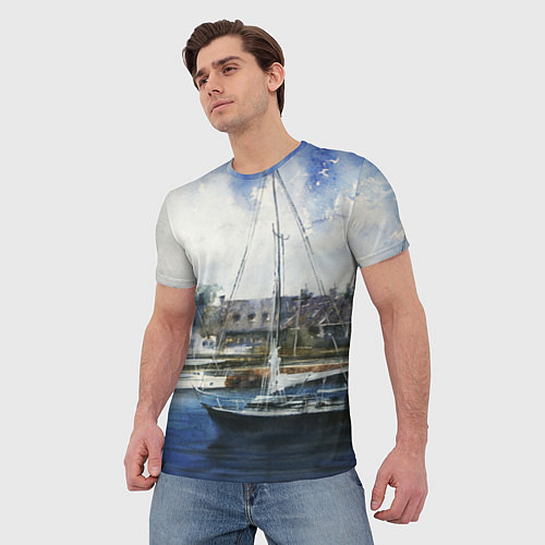 Мужская футболка Во французской гавани / 3D-принт – фото 3