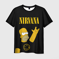 Футболка мужская NIRVANA ГОМЕР СИМПСОН, SIMPSONS, цвет: 3D-принт