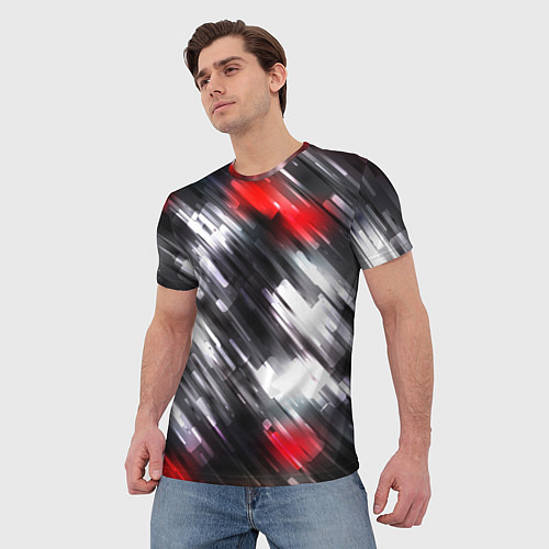 Мужская футболка NEON abstract pattern неоновая абстракция / 3D-принт – фото 3