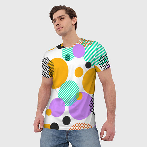 Мужская футболка GEOMETRIC INTERSECTING CIRCLES / 3D-принт – фото 3