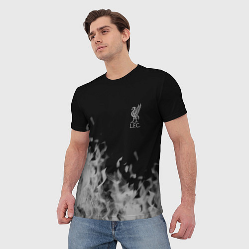 Мужская футболка Liverpool Серое пламя / 3D-принт – фото 3