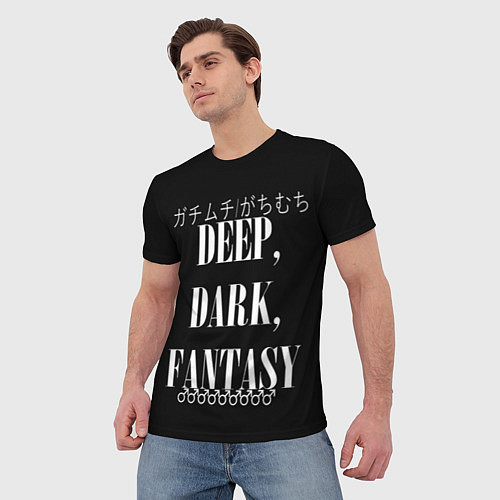 Мужская футболка Глубокие темные фантазии Иероглифы / 3D-принт – фото 3