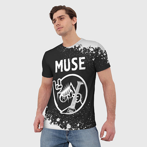 Мужская футболка Muse КОТ Брызги / 3D-принт – фото 3