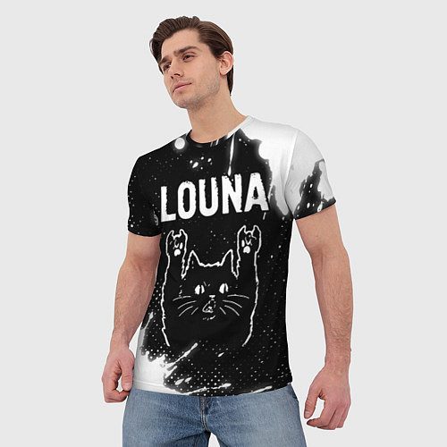Мужская футболка Группа Louna и Рок Кот / 3D-принт – фото 3