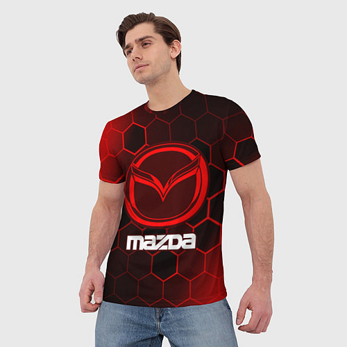 Мужская футболка MAZDA Соты / 3D-принт – фото 3